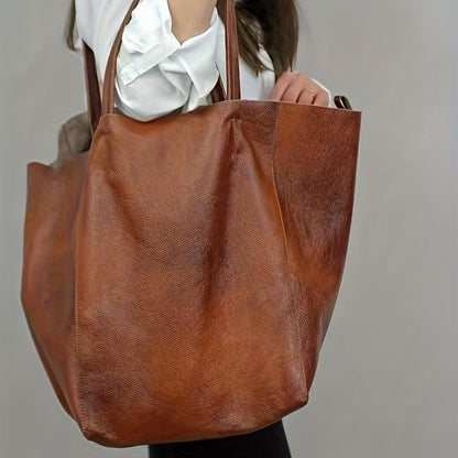 Therese - Retro Radiance Leather Tote Bag