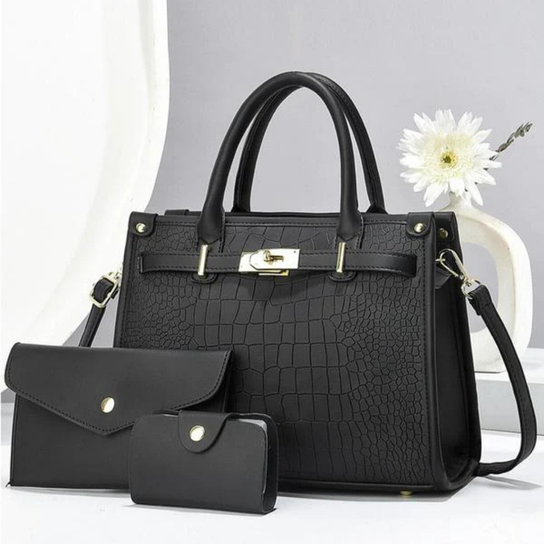 Scarlett - Premium Allure 3-Piece Leather Bag Set