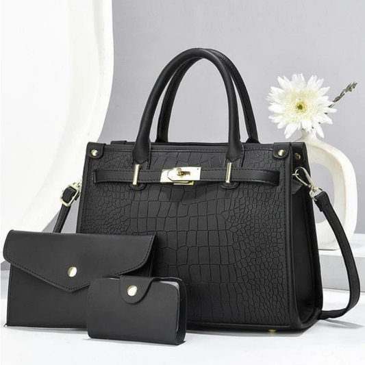 Scarlett - Premium Allure 3-Piece Leather Bag Set
