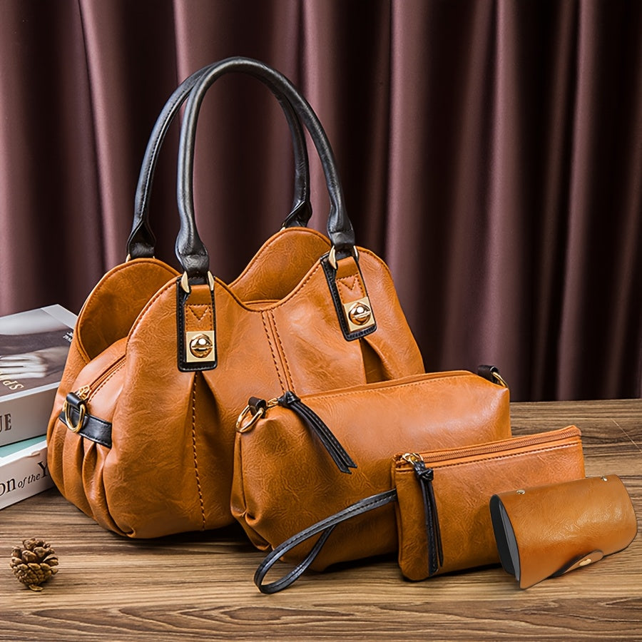 Zoe - Vintage 4-Piece Leather Bag Set