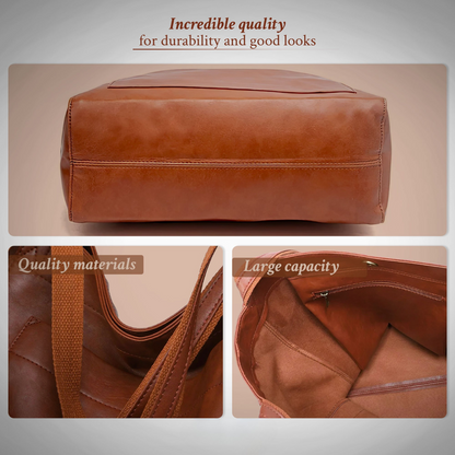 Carol - Modern Chic Leather Tote Bag