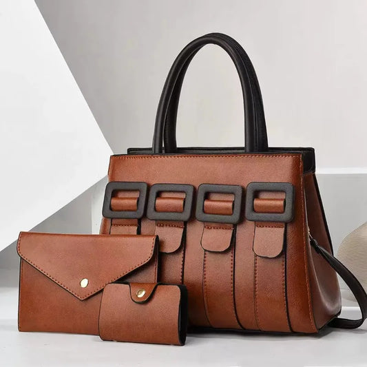 Zoe - Luxurious Statement 3-Piece Leather Bag Set