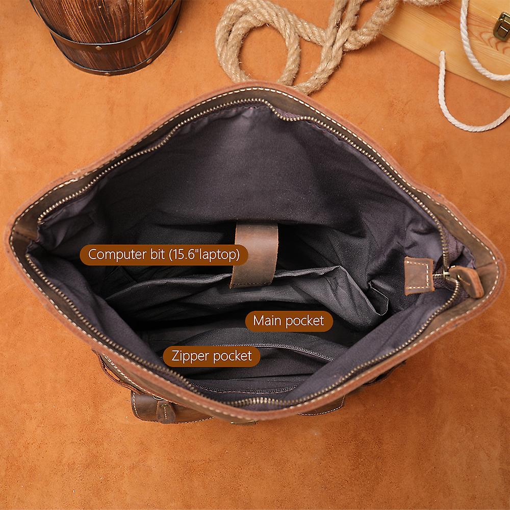 Norma - Retro Leather Rolltop Backpack